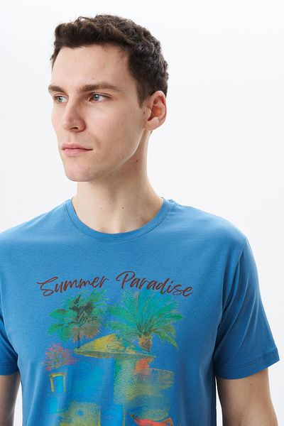 Arma Tricou pentru bărbați, albastru, cu croială normală, cu imprimeu, cu decolteu rotund, Y 29344453502