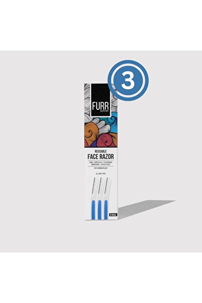 Furr ماكينة حلاقة للوجه للنساء بشفرات ألمانية، قابلة لإعادة الاستخدام، 3 شفرات (عبوة من 3 قطع)