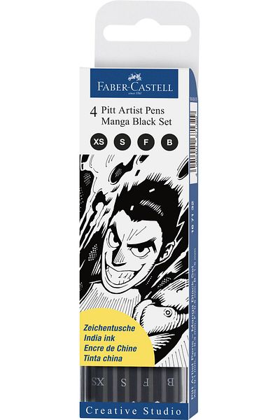 Faber Castell Pitt Artist Pen Manga Set 4 Black Faber-Castell