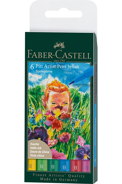 Faber Castell Pitt Artist Pen Set 6 Pcs Spring Colors 2022 Faber-Castell
