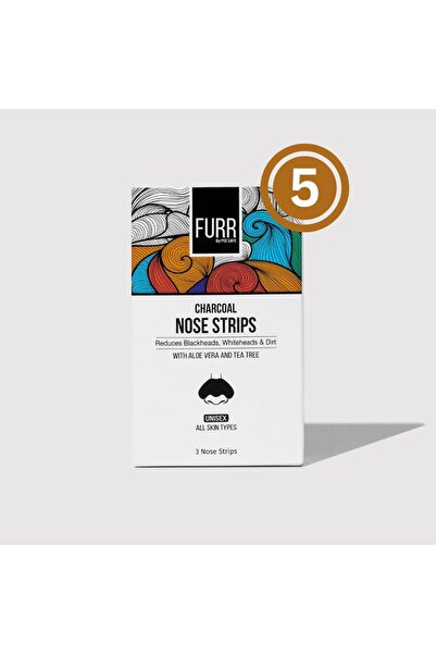 Furr شرائط الفحم لإزالة الرؤوس السوداء من الأنف، بزيت شجرة الشاي (3 شرائط) (ع...