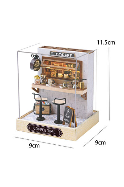 Choice QT-048 مع غطاء بيت دمية خشبي مصغر مع إضاءة LED منزل زهور إبداعي DIY ثل...