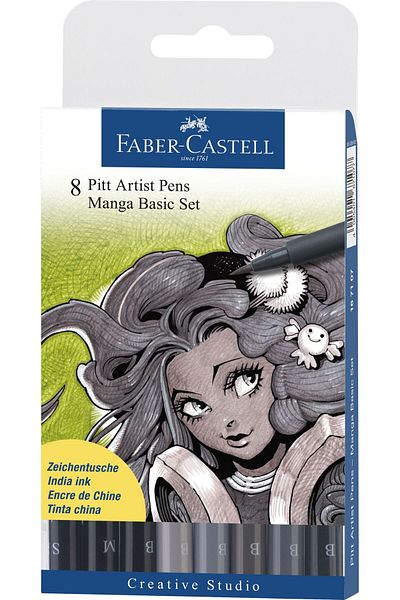 Faber Castell Pitt Artist Pen Manga Set 8 Pcs Basic Faber-Castell
