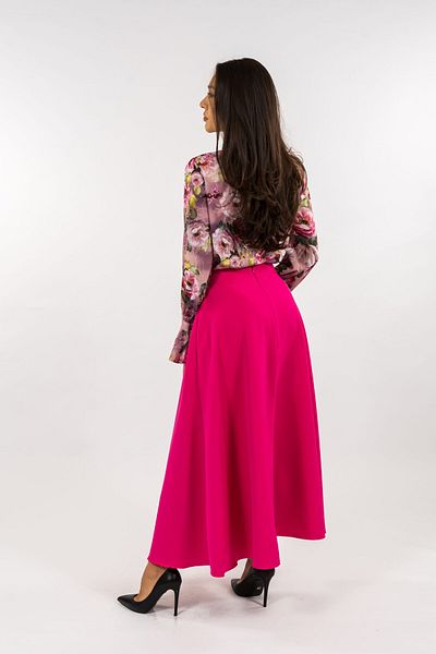 Gorgeaux Pink Floral Blouse and Otniela Skirt Set - L(40)