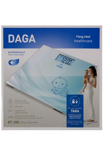 daga Body Scale Daga BT - 200, TARE Function, 30 x 30 cm, XXL Display, Slim Design (Blue)