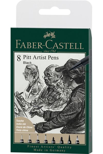 Faber Castell Pitt Artist Pen Set 8 Pcs Black 2022 Faber-Castell