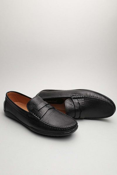 Gondol Loafer clasic pentru bărbați din piele naturală negru 42 ttx.60159