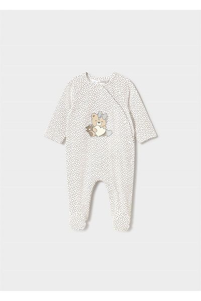 MAYORAL Baby Girl Printed Booties Jumpsuit, Ecru 1755 Model