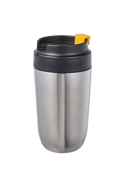 IKEA ENV LDIG Insulated Travel Mug, Stainless Steel/Black, 35 cl