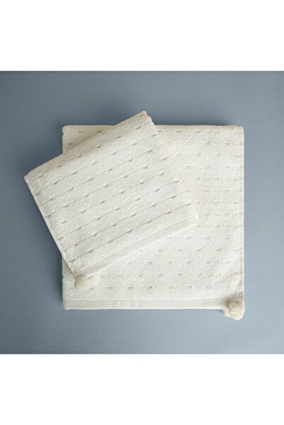 Taç Taç Butik Pamuk Banyo Havlusu Ekru