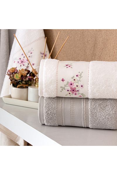 Taç Σετ Τουρκικού Μπάνιου Vega Pure Cotton - Cream Mink