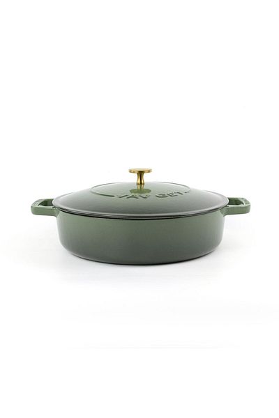 VAV GET Enameled Cast Iron Dutch Oven Braiser Pan, 28cm / 3.79l, Induction & Oven Safe.