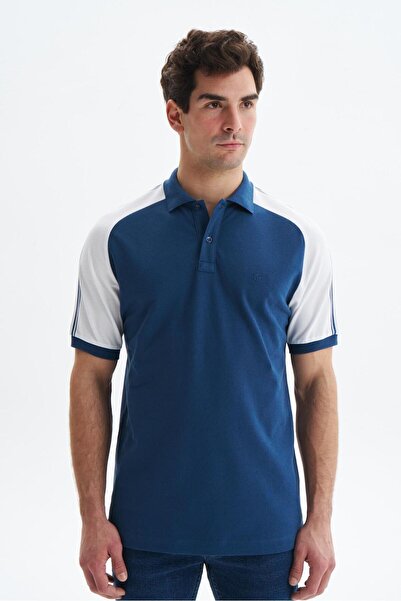 Arma Tricou pentru bărbați Indigo Regular Fit Basic 100% bumbac cu gât polo Y 29374354602