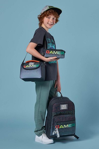 Coral High Geantă de școală din 3 piese cu model Gamer - SET 0123640