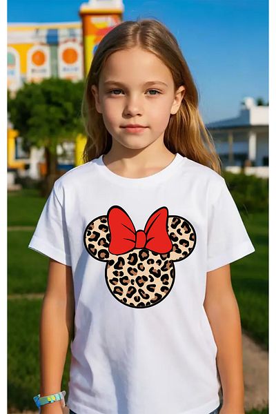 SUNFREE Popular Trend Leopard Print Regular Fit Girl's T-Shirt