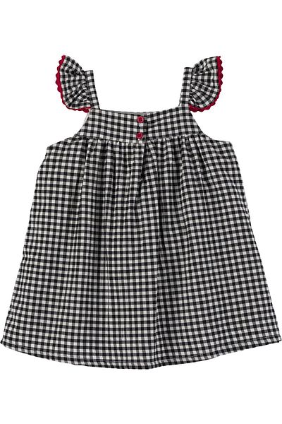 İdilbaby&Mamino İdi̇lbaby&Mamino Baby Girl Black Plaid Suspender Dress