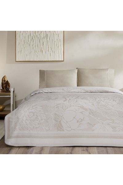 Taç Two-Person Crown Jacquard Idore Set Stone