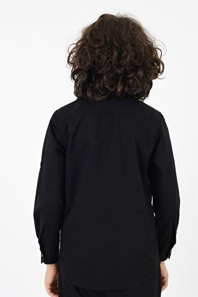 Banadamoda Cămașă neagră din Gabardină pentru băiat