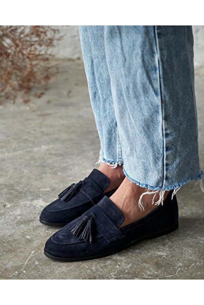 PELİN'İN AYAKKABILARI MİLS LACİVERT SÜET MAKOSEN