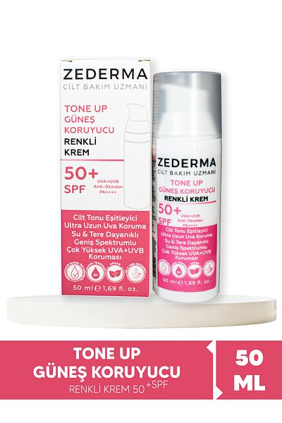 ZEDERMA Tone Up SPF 50+ Tone Equalizing Pink Face Sun Cream 50 ml very high protection