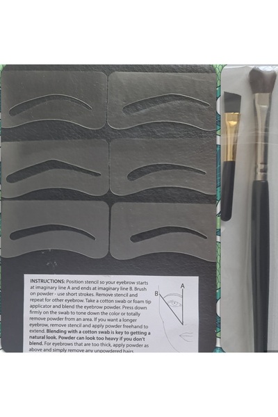 Suncoat 6 Eyebrow Stencils 10 Eyebrow Brushes (5 Short Cut-Tip Brushes 5 Long...