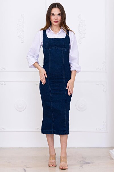 SENSTIL Сукня-шорти на бретельках Темно-синя SS2696