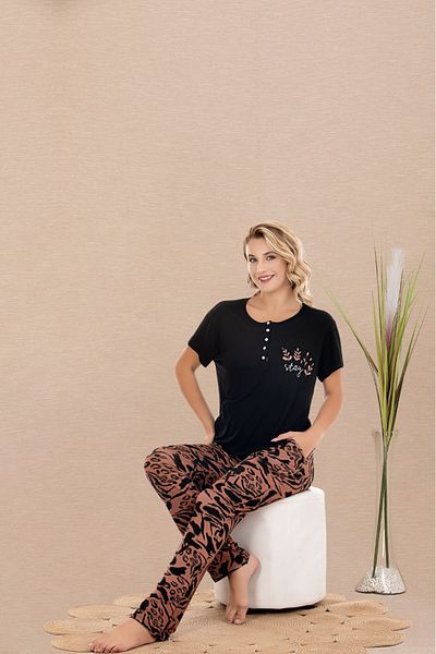 Lady Lingerie Set pijamale pentru femei cu guler cu nasturi si maneca scurta