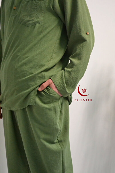 Bilenler Men's Cotton Aerobin Fabric Hajj and Umrah Suit - Loose Fit - Comfortable Mold