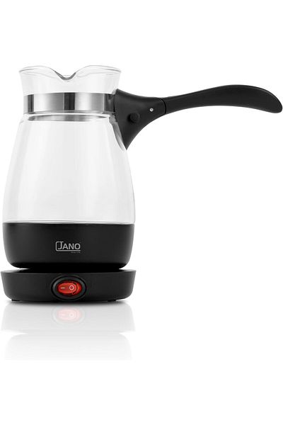 JANO Electric Coffee Maker with Glass Pot and Easy Handle, 400 ml, 600W - Black