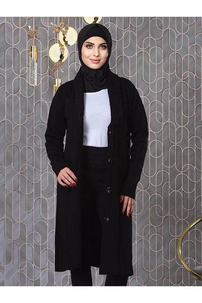 Kamalı Hijab Knitwear Cardigan