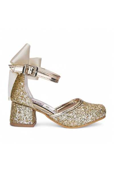 Mia Lui Fetiță, cu detaliu fundă, culoare aurie, argintiu, cu toc confortabil...
