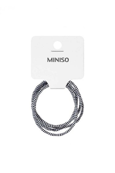 Miniso 4-Pack Stripe Wavy Elastic Hair Ties