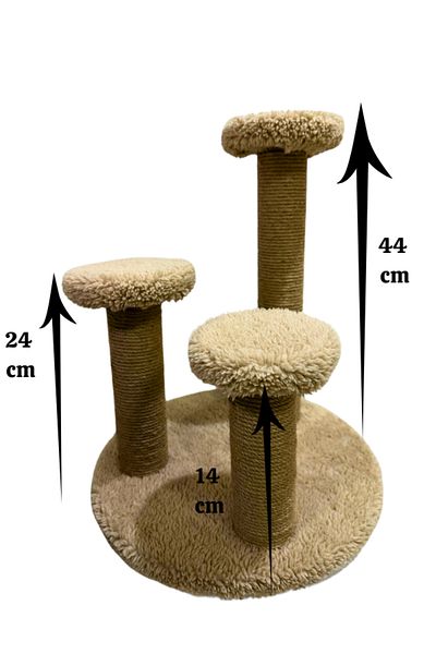 Komano Pontika Plush Textured 3-Piece Bounce Play/Scratching Cat Scratching Board 44 cm