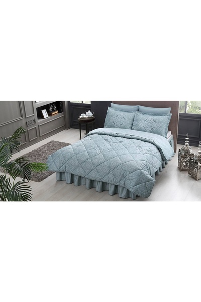 Taç Olivia Saten Çift Kişilik Uyku Seti Mint