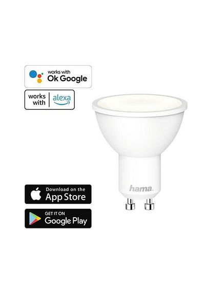 Hama Bec LED Smart Hama 176585, Control Vocal/Aplicatie, GU10, 5.5W, Clasa G (Alb)