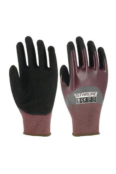 Starline E-151600 Foam Nitrile Coated Work Gloves Polyester Lining with Durable Anti-Skid Grip