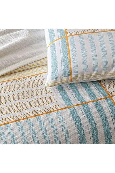 Taç Yellow Crown Printed Willow Double Pique Set