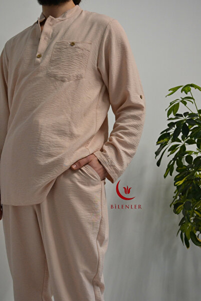 Bilenler Men's Cotton Aerobin Fabric Hajj and Umrah Suit - Loose Fit - Comfortable Mold