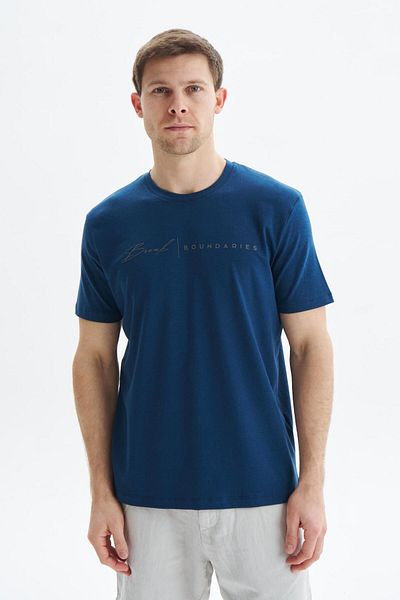 Arma Ανδρικό μπλουζάκι Indigo Regular Fit με στάμπα μονό ζέρσεϊ με λαιμόκοψη Y 29344472502