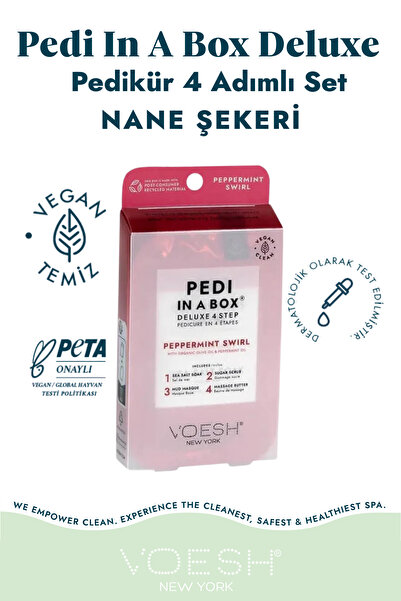 Voesh New York Pedi In A Box Deluxe Pedikür 4 Adımlı Set Nane Şekeri