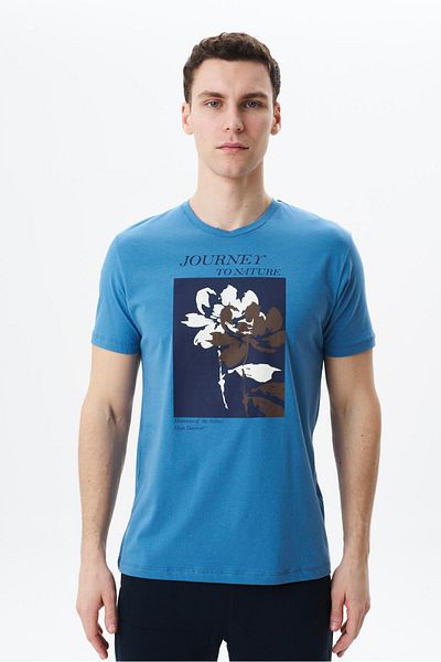 Arma Tricou pentru bărbați, albastru, cu croială normală, cu imprimeu, cu decolteu rotund, Y 29344453202
