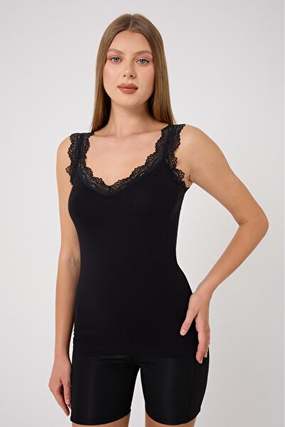 COMFORT SECRET 100% Cotton Economical and Convenient Undershirt with 3-Piece Straps Lace