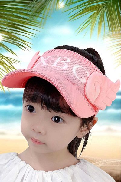 Mood Agenda Girl's Wing Figured Summer Visor Hat with Elastic Back 2 - 8 Years