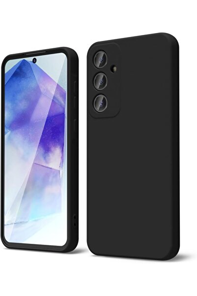 AWH جراب Samsung Galaxy A55 5G، سيليكون سائل ناعم TPU، نحيف أسود غير لامع، أن...
