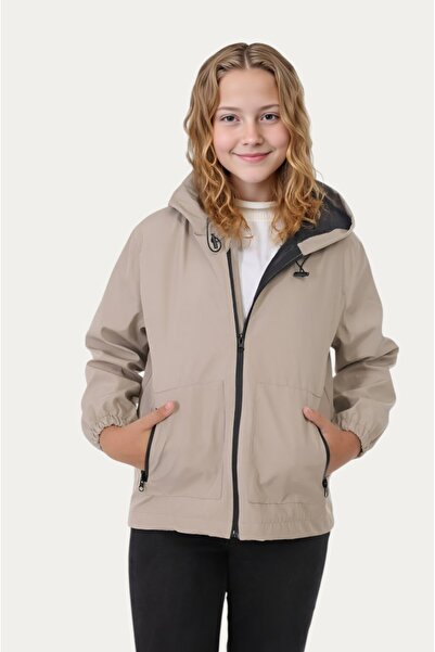 Montland Kaput za devojčice sa kapuljačom, obložen kamenčićima, otporan na vo...