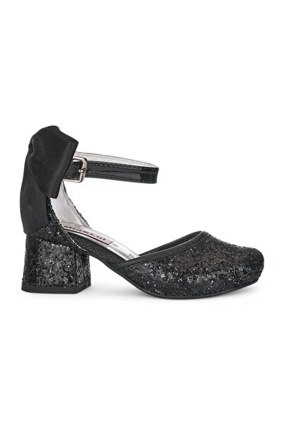 Mia Lui Fetiță, cu detaliu fundă, culoare neagră, cu sclipici, cu toc confort...