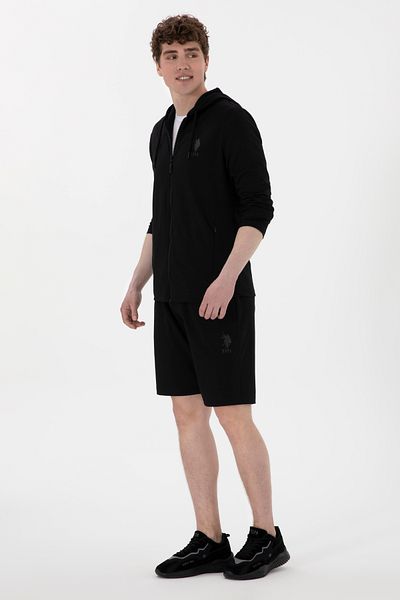 U.S. Polo Assn. Ανδρικό μαύρο πλεκτό σορτς 50300078-VR046