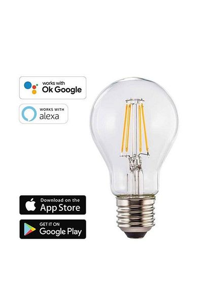 Hama Bec LED Smart Hama 176587, Control Vocal/Aplicatie, E27, 7W, Retro, Clasa E (Alb)
