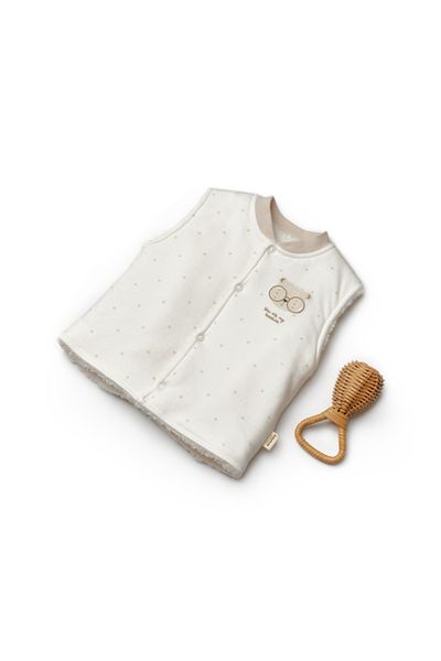 BabyCosy Organic Wear Vesta TeddyBear, ecru, BabyCosy Marime: 3-6 luni