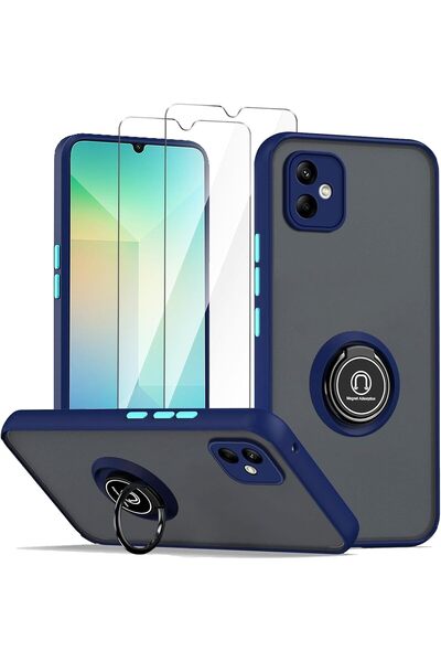 AWH غلاف لهاتف Samsung Galaxy A06 4G، أزرق ملكي، مع حامل حلقي + 2 واقي شاشة م...
